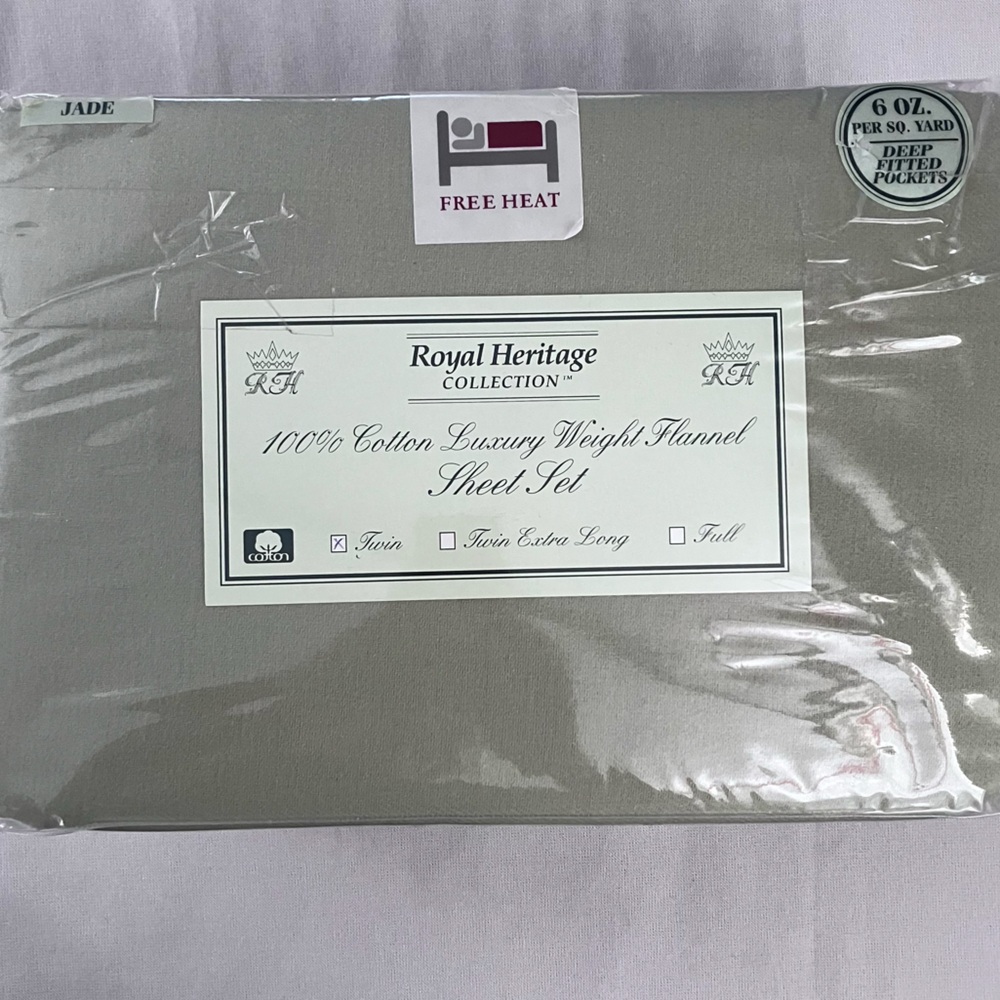 Royal Heritage Sage Gray / Jade Gray / Soft Green Bedding Sheet Set